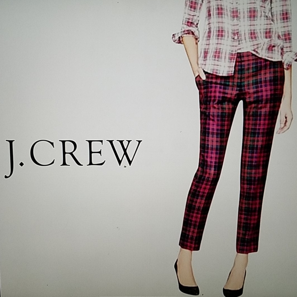 J. Crew Tartan Plaid Cafe Capri Pants